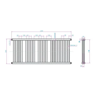 Arezzo design DUO WHITE 1200X500 törölközőszárítós radiátor AR-DU12050W