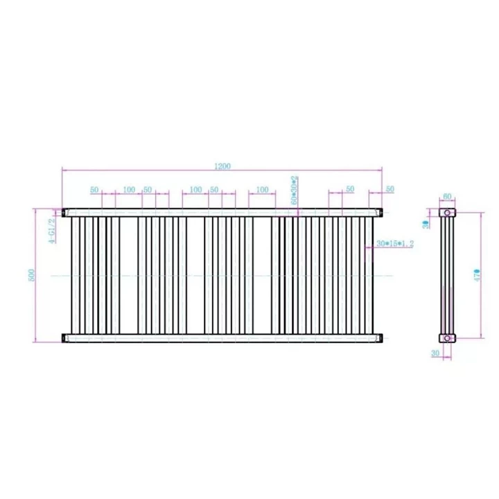 Arezzo design DUO WHITE 1200X500 törölközőszárítós radiátor AR-DU12050W