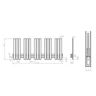 Arezzo design Horizont antracit slim1200x500 törölközőszárítós radiátor AR-HS12050A