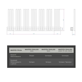 Arezzo design Linear fehér 1250x500 törölközőszárítós radiátor AR-LR12050W