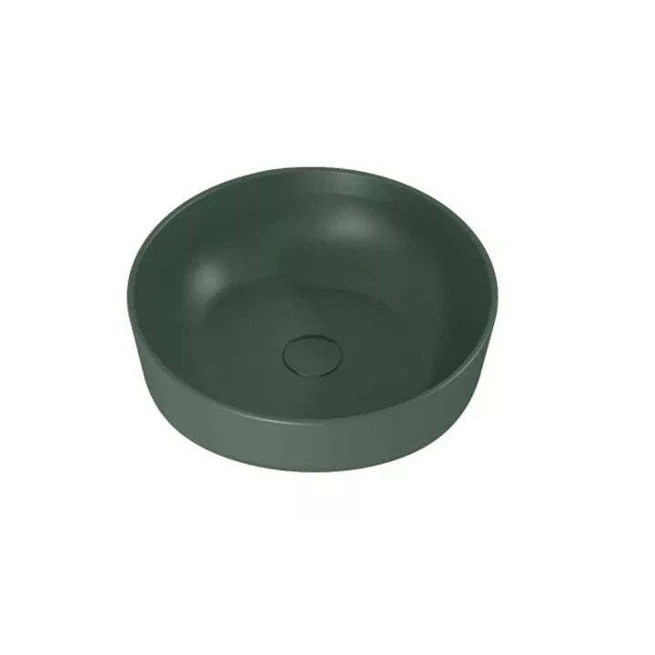 Arezzo design Lorca pultra ültethető porcelán mosdó 42 cm, túlfolyó nélkül, matt zöld AR-146055