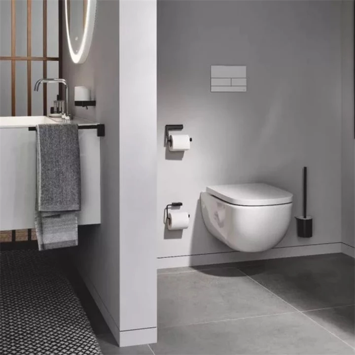 Arezzo design NORO fali wc kefe tartó, fekete AR-1513300