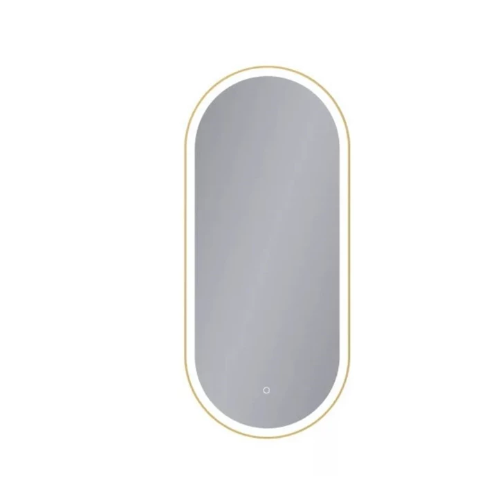 Arezzo design okos LED tükör 40x90 cm, szálcsiszolt arany kerettel AR-3056