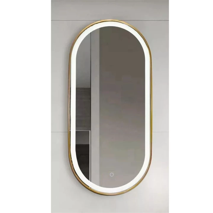 Arezzo design okos LED tükör 40x90 cm, szálcsiszolt arany kerettel AR-3056