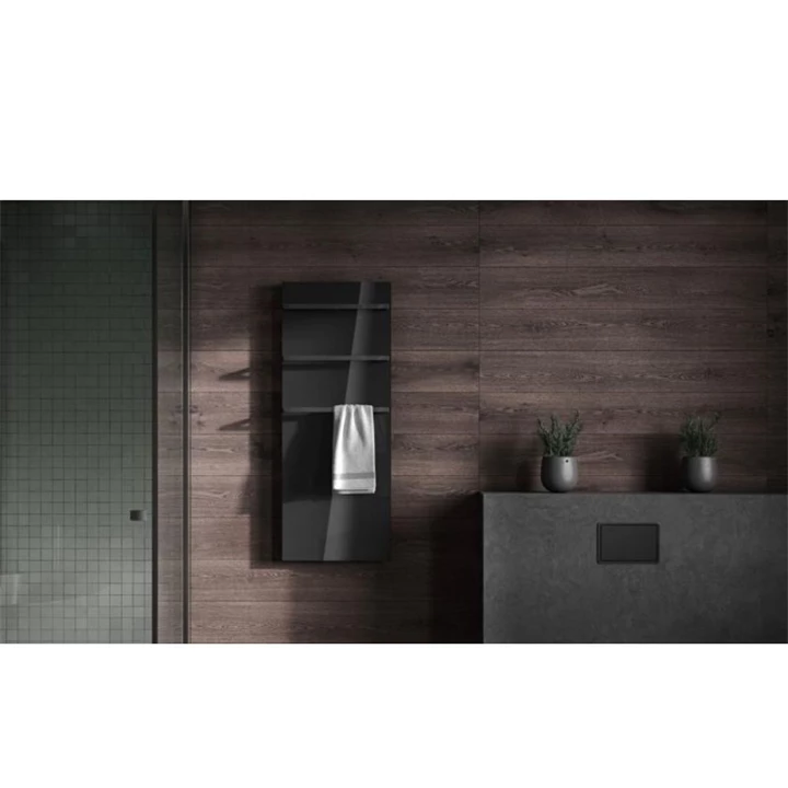 Arezzo design ONYX BLACK 3 matt fekete elektromos törölközőszárító radiátor AR-ONYX3MBMATT