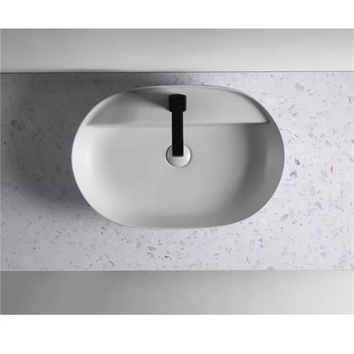 Arezzo design Terrazzo márványpult 161x46 cm, matt fehér mintázatú AR-168543