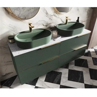 Arezzo design Terrazzo márványpult 161x46 cm, matt fehér mintázatú AR-168543