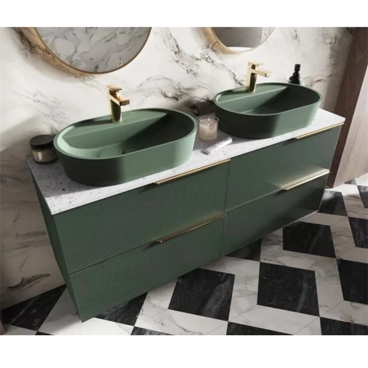 Arezzo design Terrazzo márványpult 161x46 cm, matt fehér mintázatú AR-168543