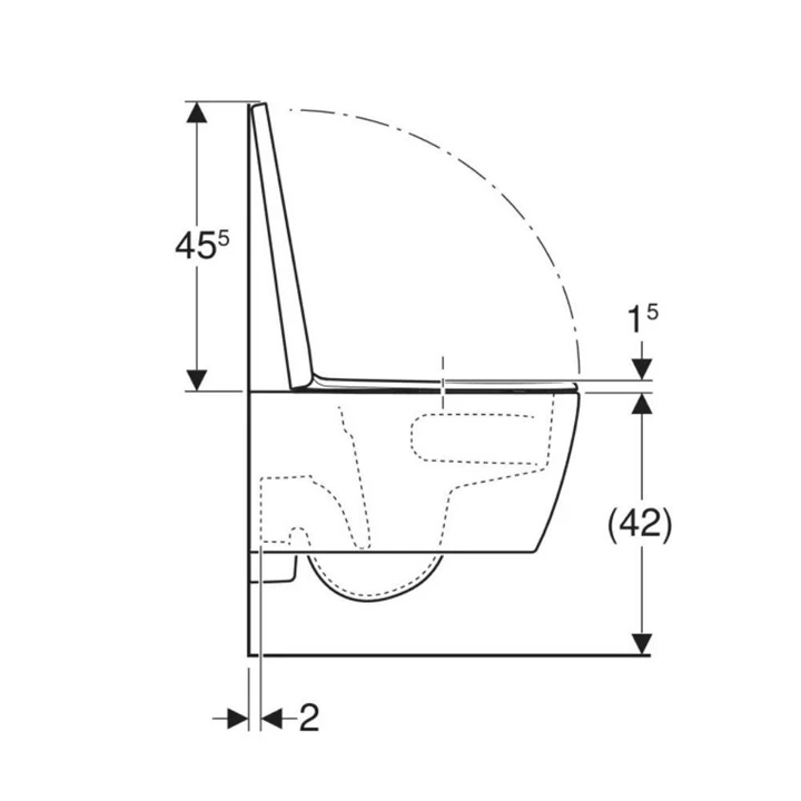 Geberit iCon fali WC mélyöblítésű készlet, zárt forma, TurboFlush, WC-ülőkével 503.046.00.1