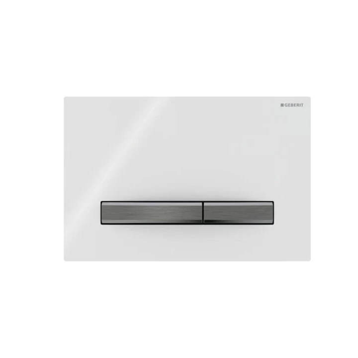 Geberit Sigma50 működtetőlap, 2 mennyiséges öblítéshez, feketekróm/fehér 115.671.11.2