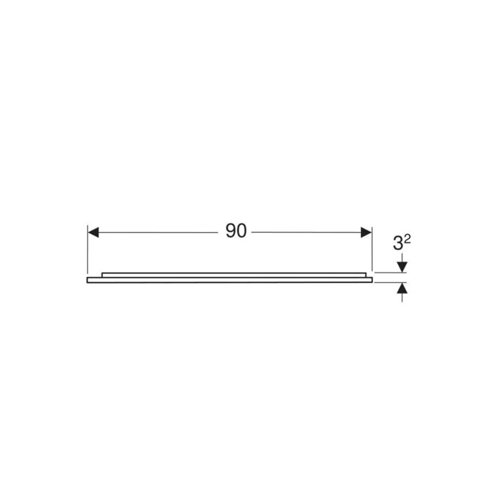 Geberit Option Plus tükör világítással, 90x70cm, ezüstözött/szálcsiszolt alumínium 501.073.00.1