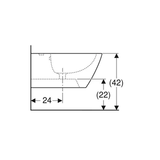 Geberit Smyle Square fali bidé, zárt forma, 54cm, túlfolyóval 500.209.01.1