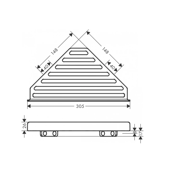 Hansgrohe AddStoris sarokpolc, szálcsiszolt bronz 41741140
