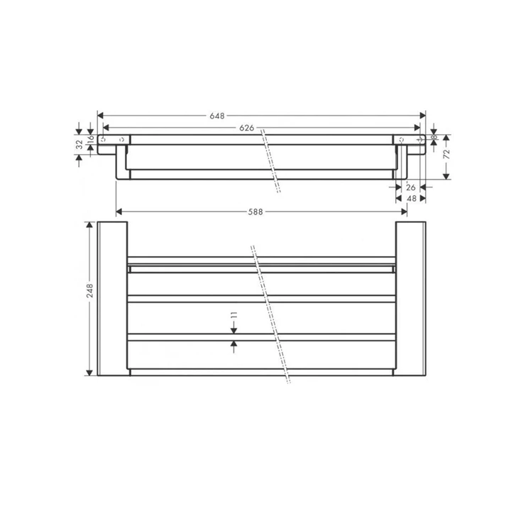 Hansgrohe AddStoris törölközőtartó polc, szálcsiszolt bronz 41751140
