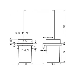 Hansgrohe AddStoris wc feke tartó, falra szerelhető, szálcsiszolt bronz 41752140