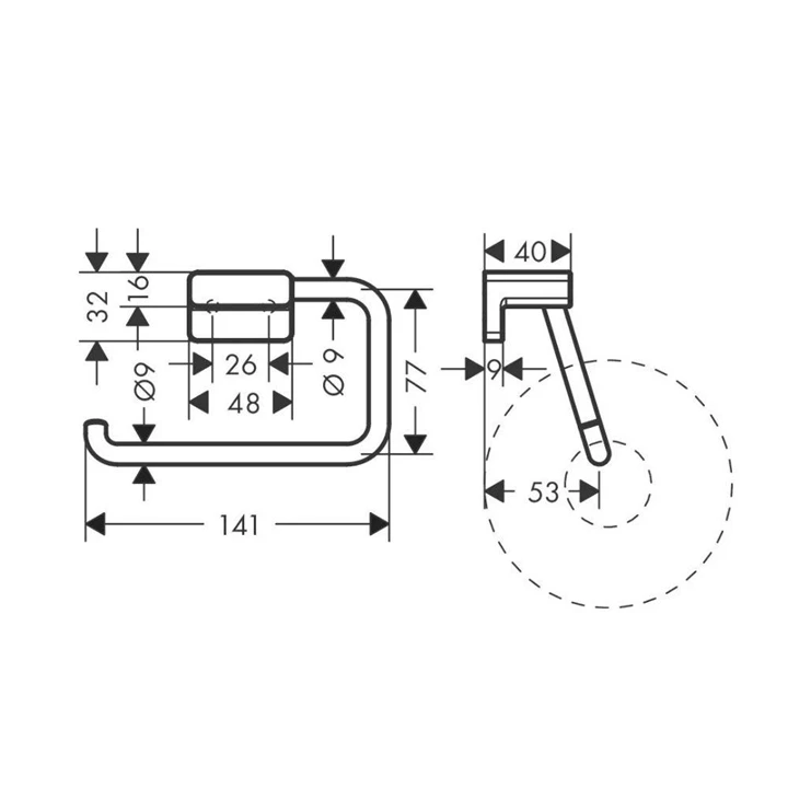 Hansgrohe AddStoris WC papír tartó fedlap nélkül polírozott arany hatású 41771990