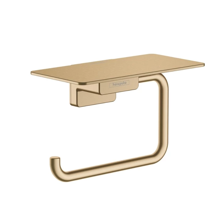 Hansgrohe AddStoris wc papír tartó polccal, szálcsiszolt bronz 41772140