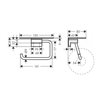 Hansgrohe AddStoris wc papír tartó polccal, szálcsiszolt bronz 41772140