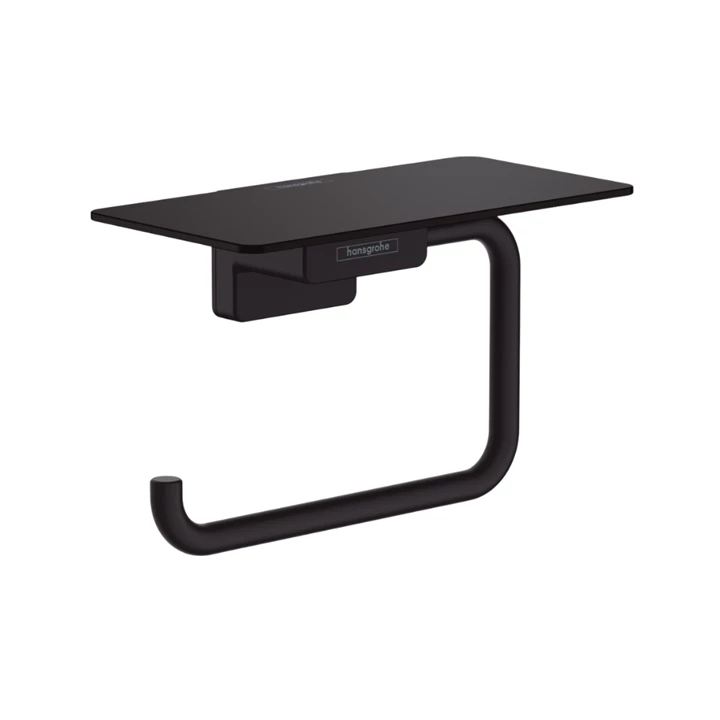 Hansgrohe AddStoris WC papír tartó, polccal, matt fekete 41772670