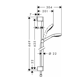 Hansgrohe Croma Select E Zuhanyszett Vario 65 cm-es zuhanyrúddal, EcoSmart 26583400