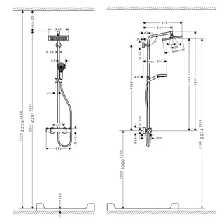 Hansgrohe Crometta E 240 Showerpipe termosztátos csapteleppel, króm 27271000