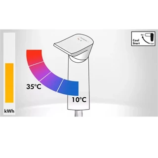 Hansgrohe Finoris egykaros mosdócsaptelep 100, CoolStart, push-open lefolyógarnitúrával, króm 76024000