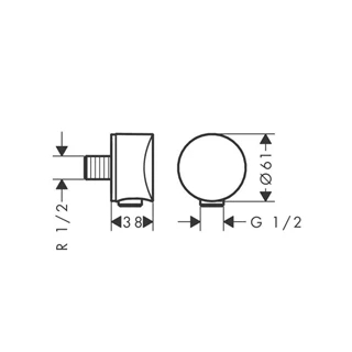 Hansgrohe FixFit csatlakozó visszacsapó szeleppel, szálcsiszolt bronz 26453140