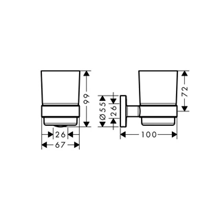 Hansgrohe Logis Universal fogkefe tartó, króm 41718000
