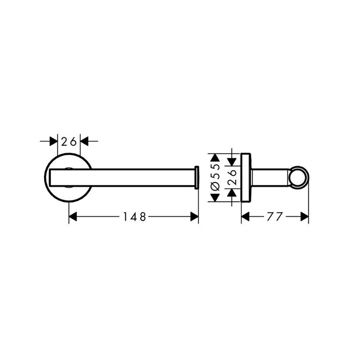 Hansgrohe Logis Universal wc-papír tartó fedél nélkül 41726000