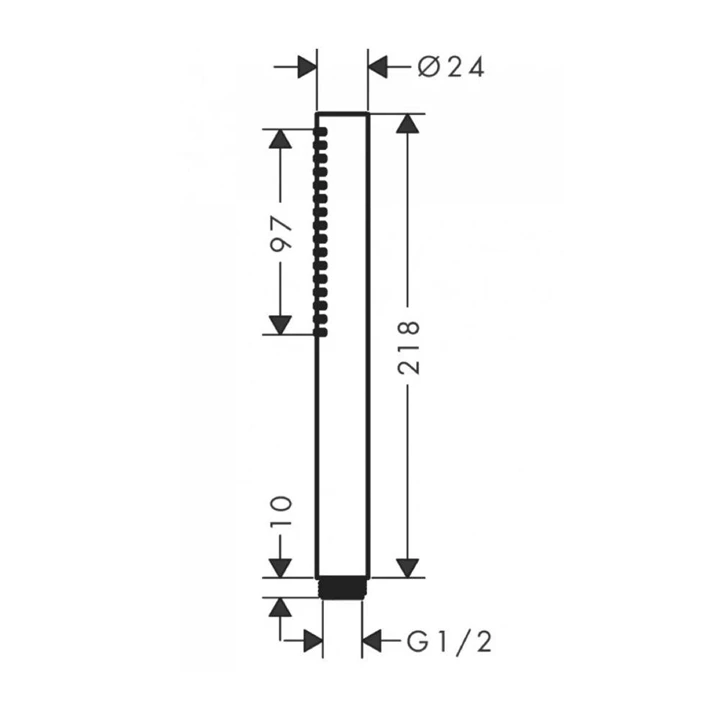Hansgrohe Pulsify S hengeres kézizuhany 1 jet, EcoSmart, szálcsiszolt bronz 24125140