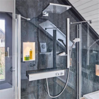 Hansgrohe Raindance Square 300 1jet fejzuhany zuhanykarral 390 mm zuhanykarral 26238000