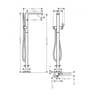 Hansgrohe Tecturis E egykaros szabadonálló kádcsaptelep, króm 73445000