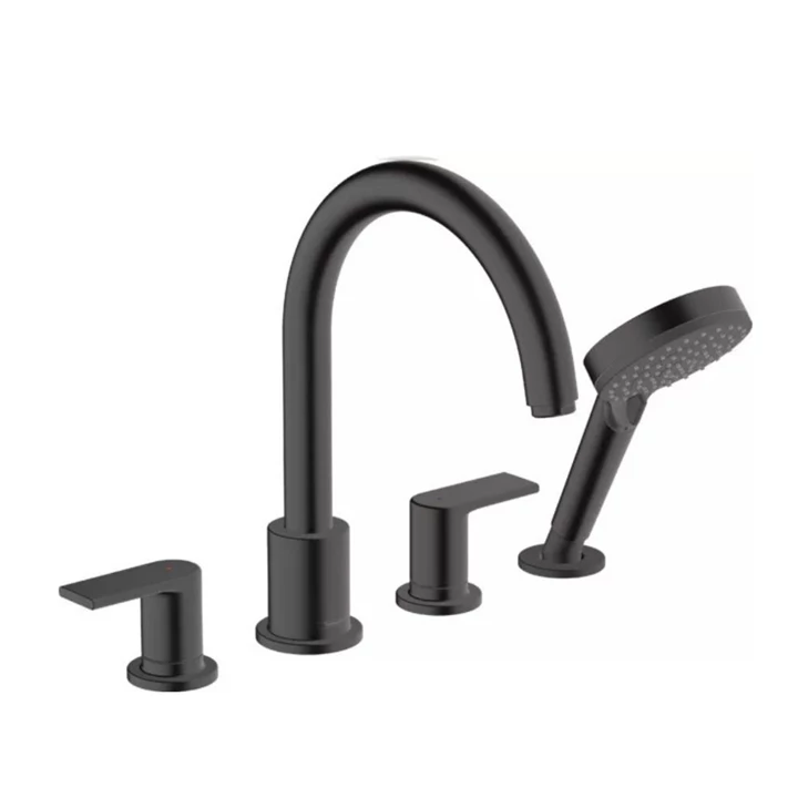 Hansgrohe Vernis Blend peremre szerelhető kádcsaptelep matt fekete 71456670