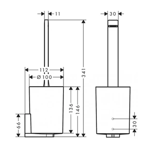 Hansgrohe WallStoris wc kefe tartó, matt fekete 27927670