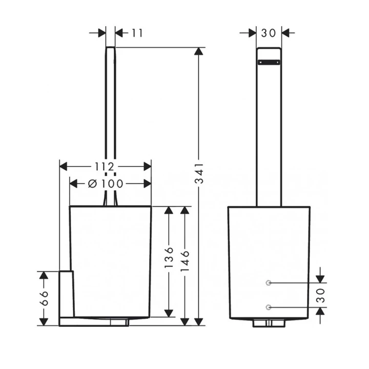 Hansgrohe WallStoris wc kefe tartó, matt fekete 27927670