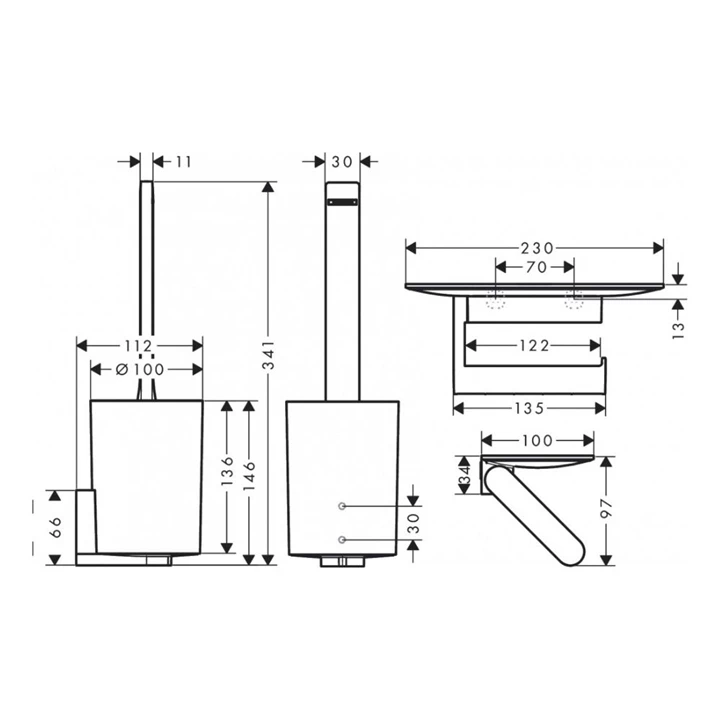 Hansgrohe WallStoris WC szett, matt fekete 27969670
