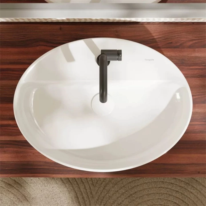 Hansgrohe Xuniva D Pultra ültethető kerámia mosdótál 60x45 cm SmartClean 61078450