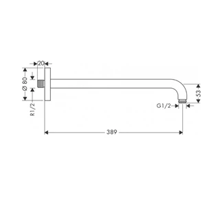 Hansgrohe Croma 389 mm-es zuhanykar, szálcsiszolt bronz 27413140
