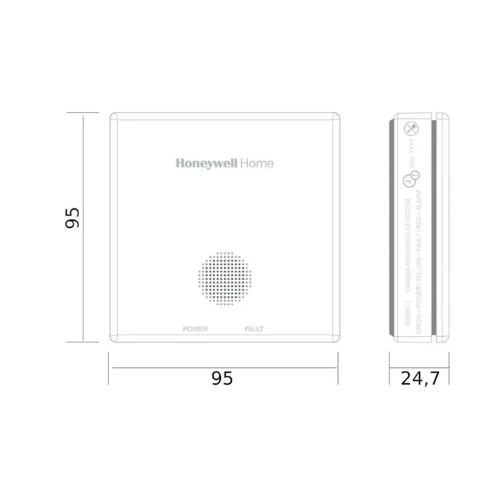 Honeywell R200C-2 szén-monoxid (CO) vészjelző + R200S-2 füstérzékelő R200C-2+R200S-2  CSOMAG
