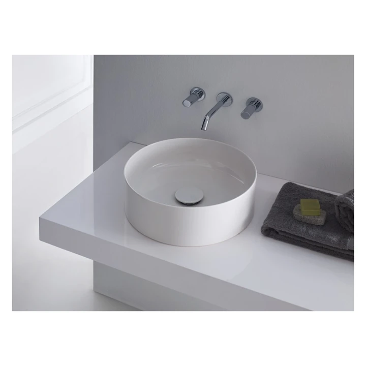 Laufen Living SaphirKeramik mosdótál 38x38 cm csaplyuk és túlfolyó nélkül, fehér H8114350001121