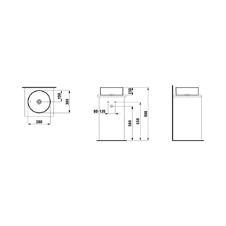 Laufen Living SaphirKeramik mosdótál 38x38 cm csaplyuk és túlfolyó nélkül, fehér H8114350001121