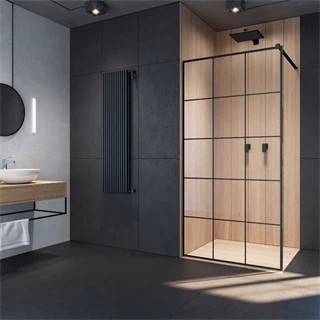 Radaway Modo New Black II Factory Walk-in fekete zuhanyfal 100 átlátszó 389104-54-55