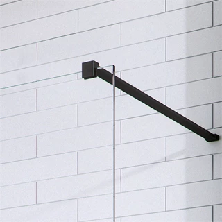 Radaway Modo New Black II Walk-in fekete zuhanyfal törölközőtartóval 85 átlátszó 389085-54-01W