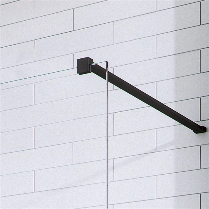 Radaway Modo New Black II Walk-in fekete zuhanyfal törölközőtartóval 85 átlátszó 389085-54-01W