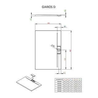 Radaway Giaros D szögletes zuhanytálca 100x90 fehér, ajándék szifonnal MKGD1090-03