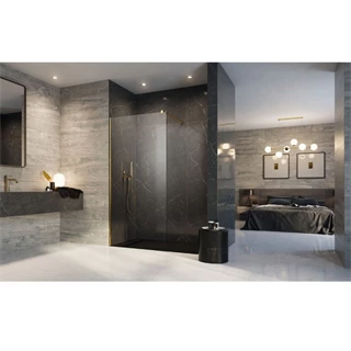 Radaway Modo New Gold II Walk-in zuhanyfal 50x200 átlátszó üveg, arany profilszín 389054-09-01