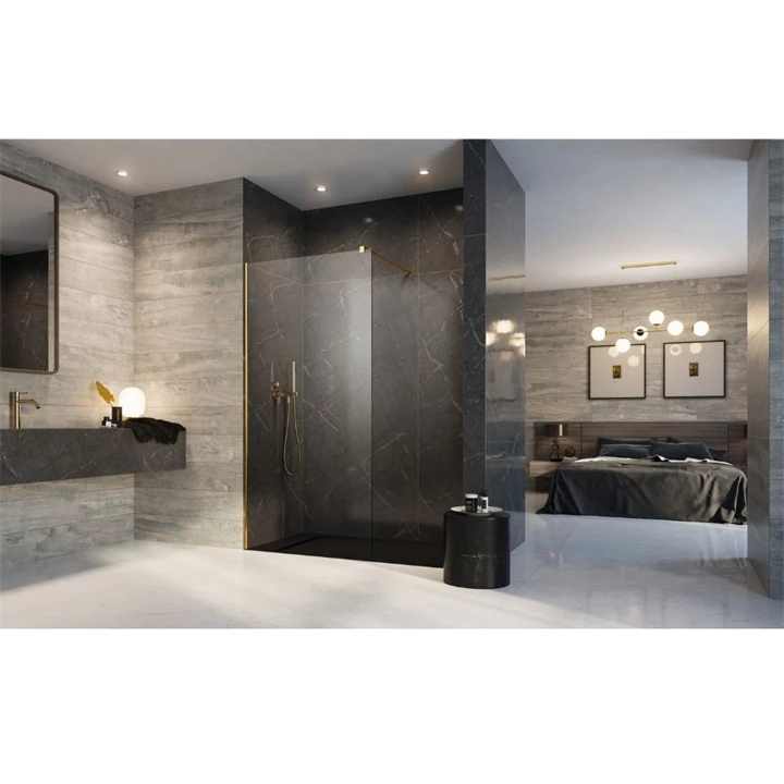 Radaway Modo New Gold II Walk-in zuhanyfal 50x200 átlátszó üveg, arany profilszín 389054-09-01