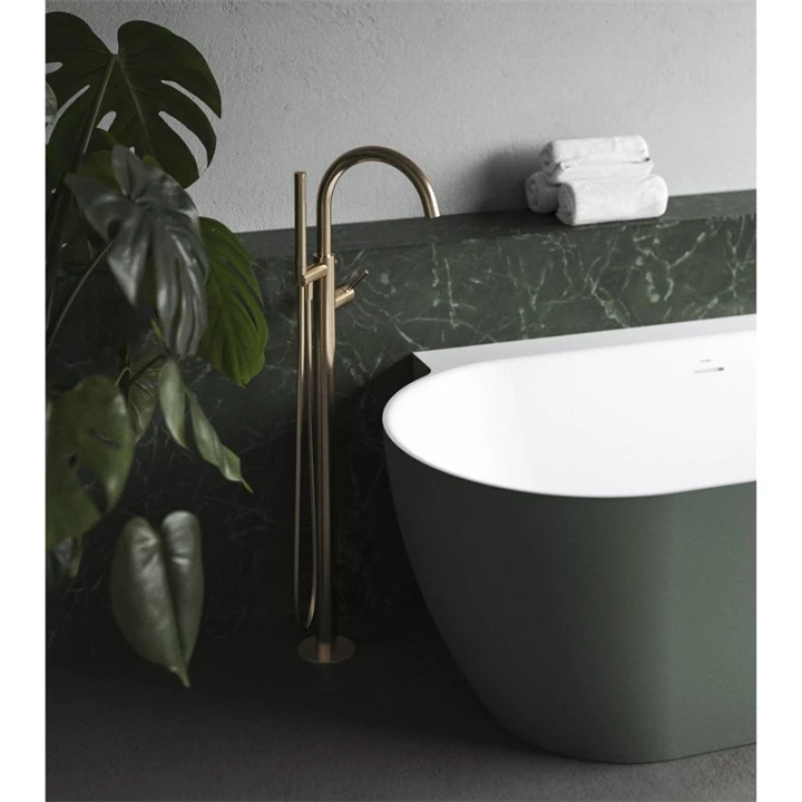 Ravak Espirit padlón álló kádcsaptelep szettel, Rose Gold  X070503