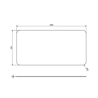 Sapho ISHAPE 100x50 cm tükör, lekerekített sarkokkal, akasztó nélkül AG510