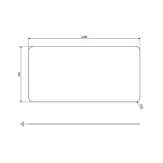 Sapho ISHAPE 120x60 cm tükör, lekerekített sarkokkal, akasztó nélkül AG612